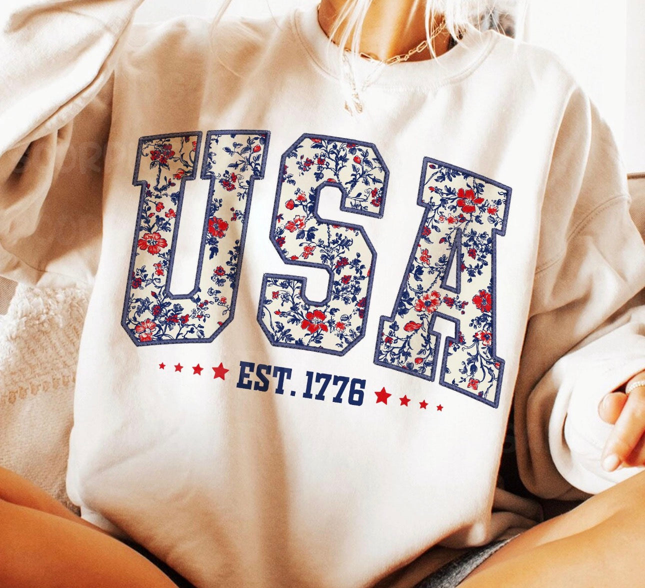 Floral USA crewneck