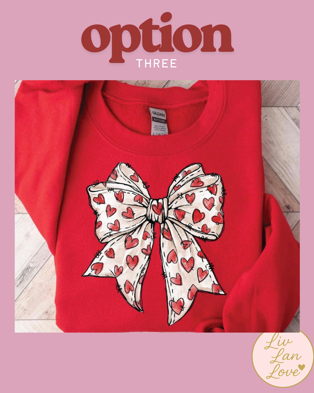 January Launch Heart Bow- Crewneck